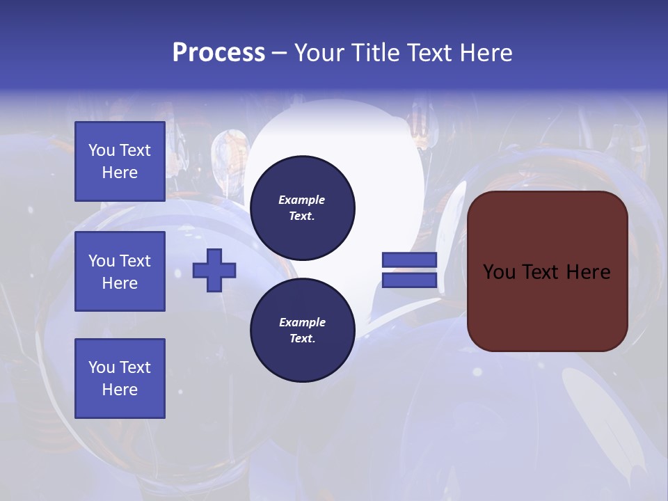 A Group Of Blue Helmets With A White Light In The Middle PowerPoint Template