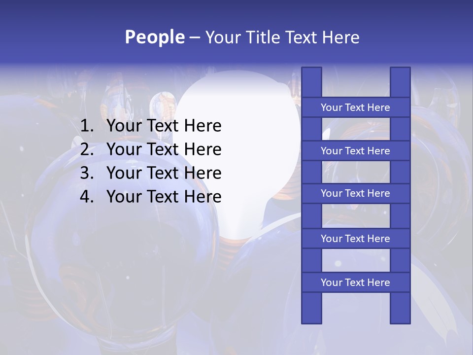 A Group Of Blue Helmets With A White Light In The Middle PowerPoint Template