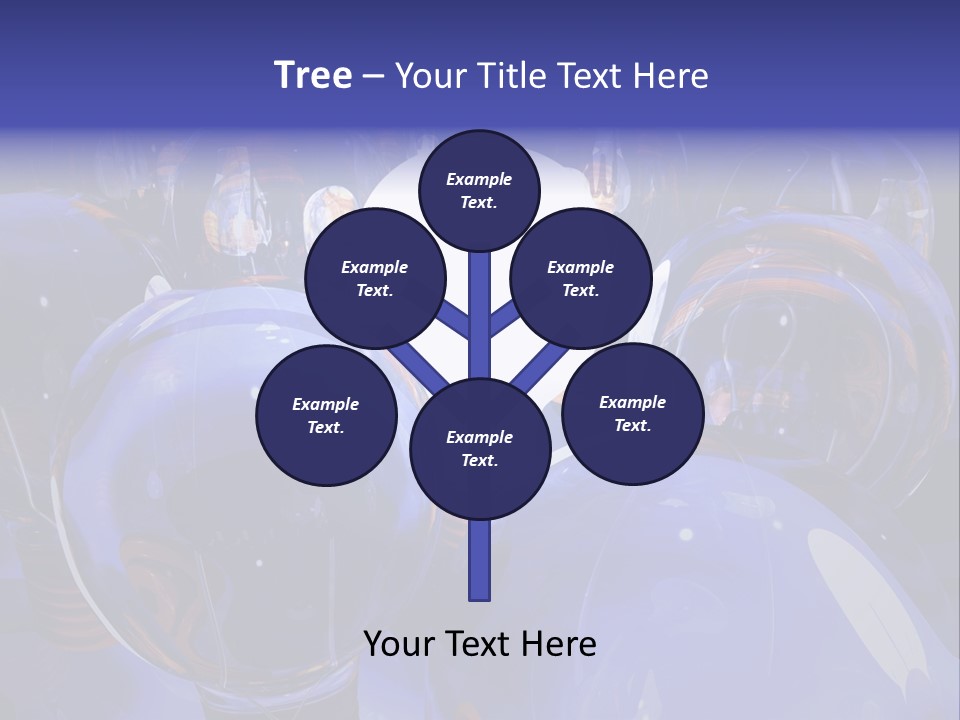 A Group Of Blue Helmets With A White Light In The Middle PowerPoint Template