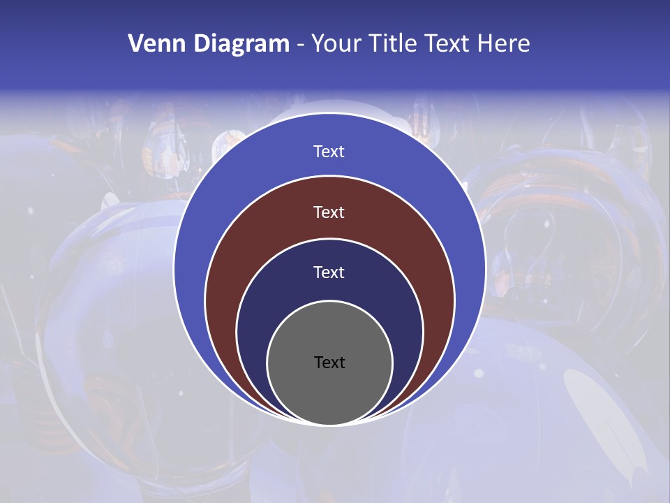 A Group Of Blue Helmets With A White Light In The Middle PowerPoint Template