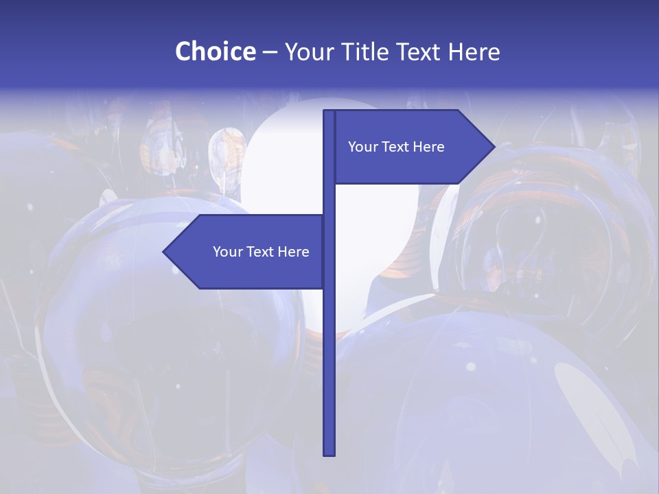 A Group Of Blue Helmets With A White Light In The Middle PowerPoint Template