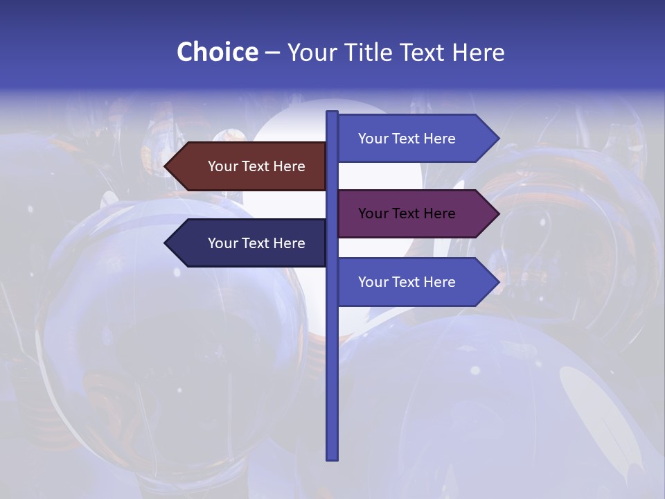 A Group Of Blue Helmets With A White Light In The Middle PowerPoint Template