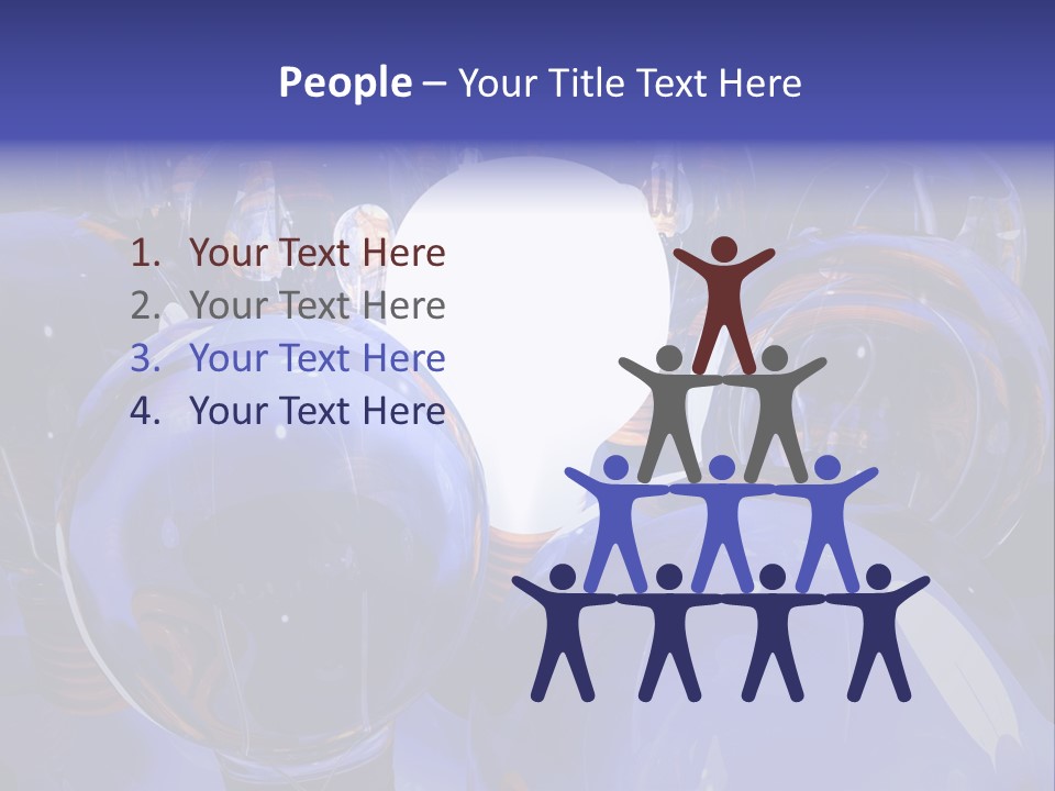 A Group Of Blue Helmets With A White Light In The Middle PowerPoint Template