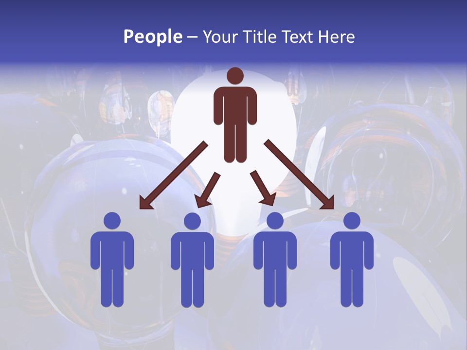 A Group Of Blue Helmets With A White Light In The Middle PowerPoint Template