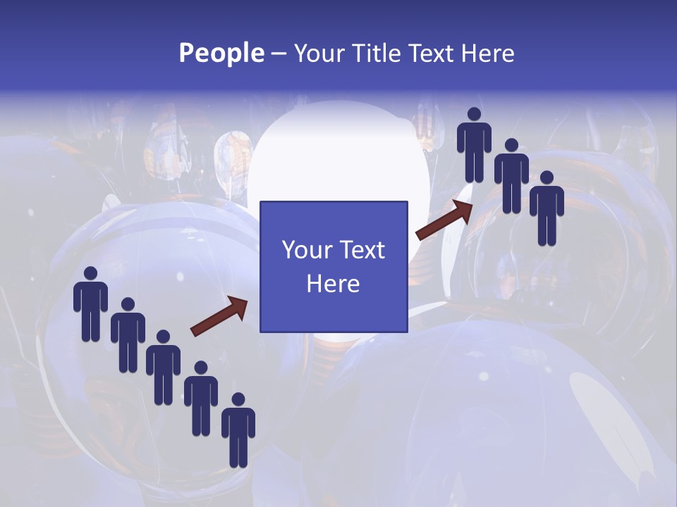 A Group Of Blue Helmets With A White Light In The Middle PowerPoint Template