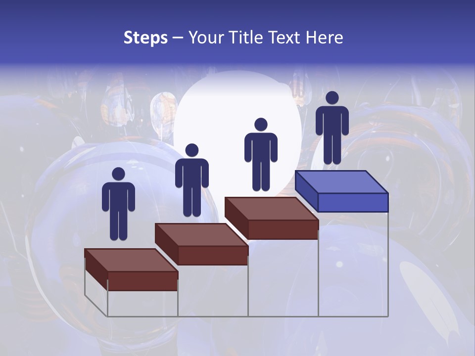 A Group Of Blue Helmets With A White Light In The Middle PowerPoint Template