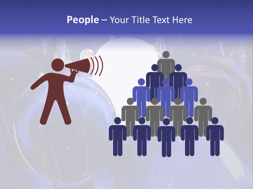 A Group Of Blue Helmets With A White Light In The Middle PowerPoint Template