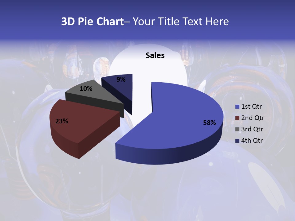 A Group Of Blue Helmets With A White Light In The Middle PowerPoint Template