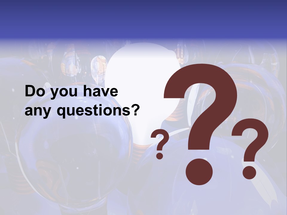 A Group Of Blue Helmets With A White Light In The Middle PowerPoint Template