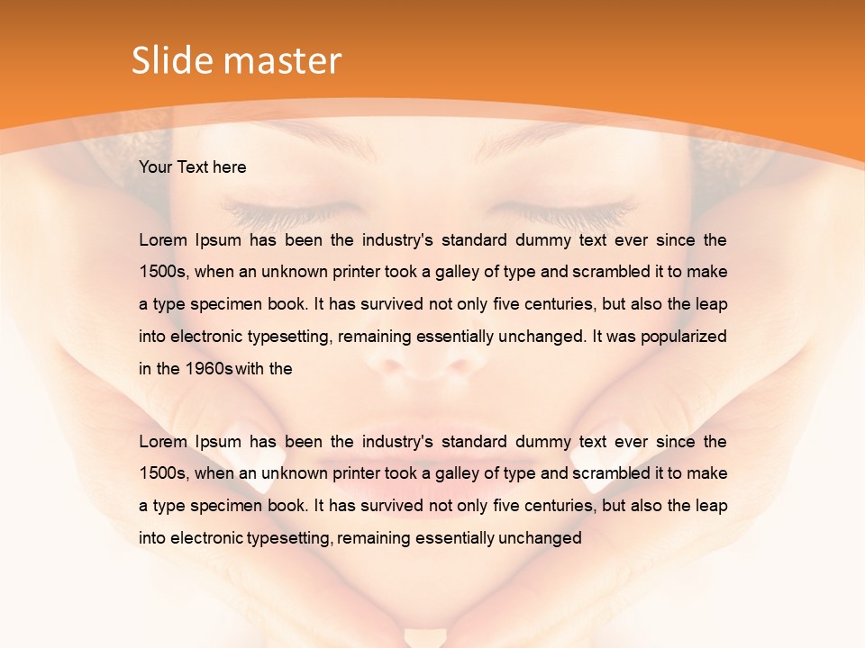 A Woman With A Towel On Her Head With Her Eyes Closed PowerPoint Template