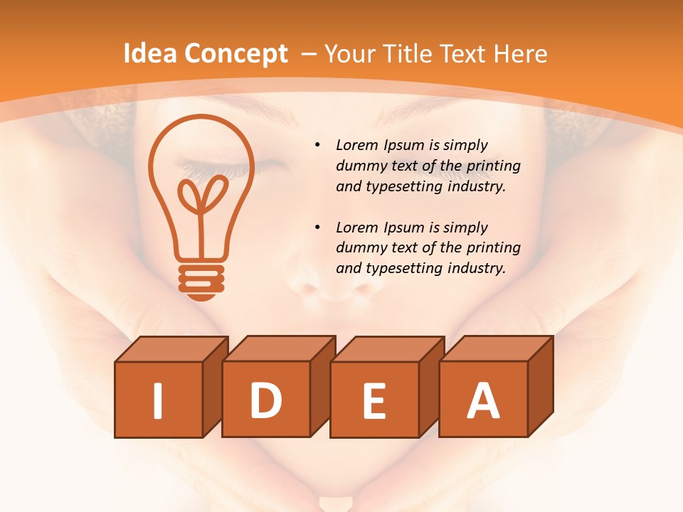 A Woman With A Towel On Her Head With Her Eyes Closed PowerPoint Template