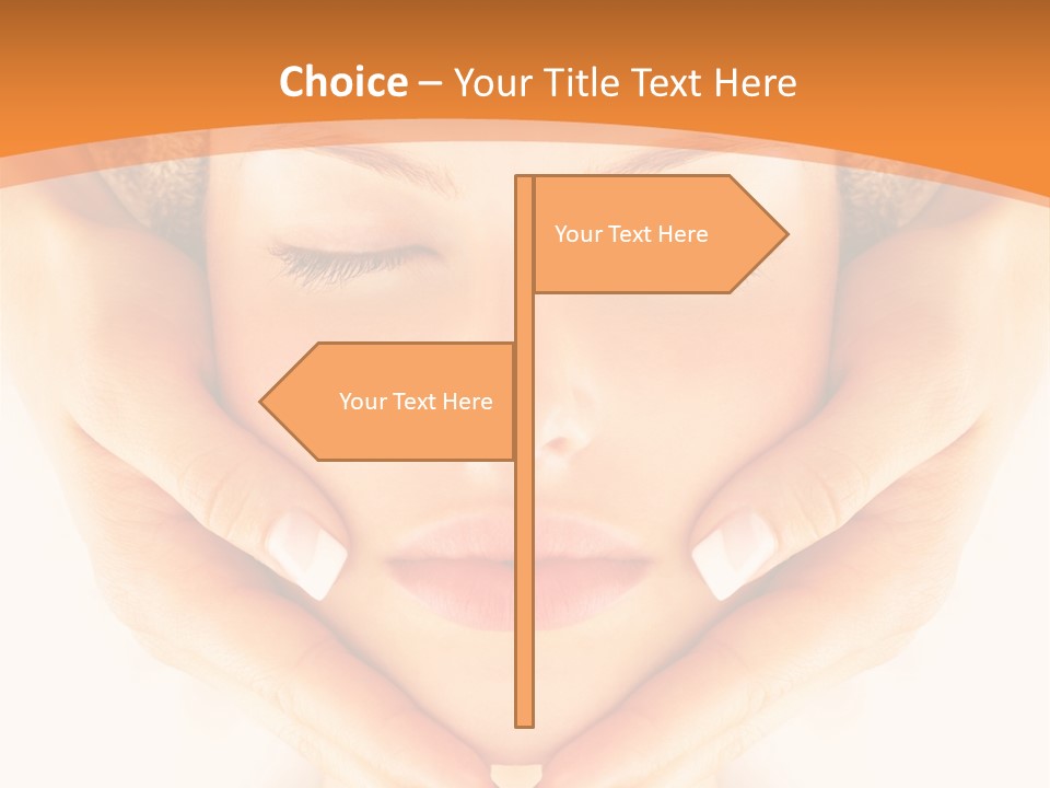 A Woman With A Towel On Her Head With Her Eyes Closed PowerPoint Template