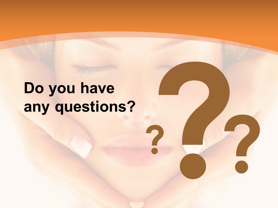 A Woman With A Towel On Her Head With Her Eyes Closed PowerPoint Template