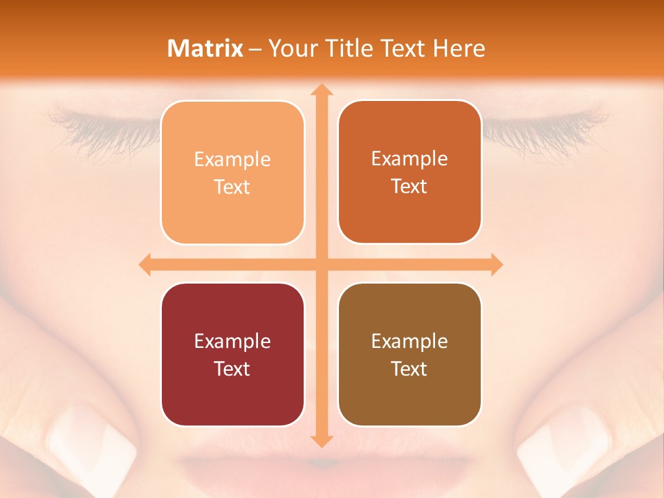 A Woman With Her Eyes Closed With Her Hands On Her Face PowerPoint Template