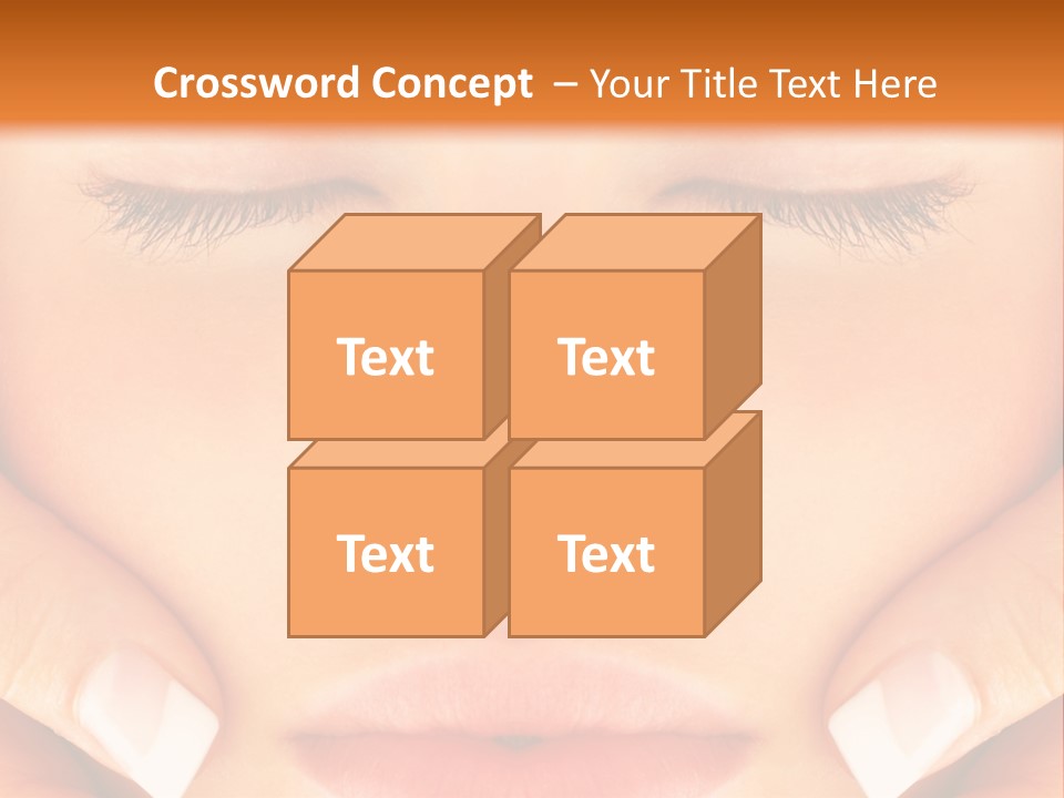 A Woman With Her Eyes Closed With Her Hands On Her Face PowerPoint Template