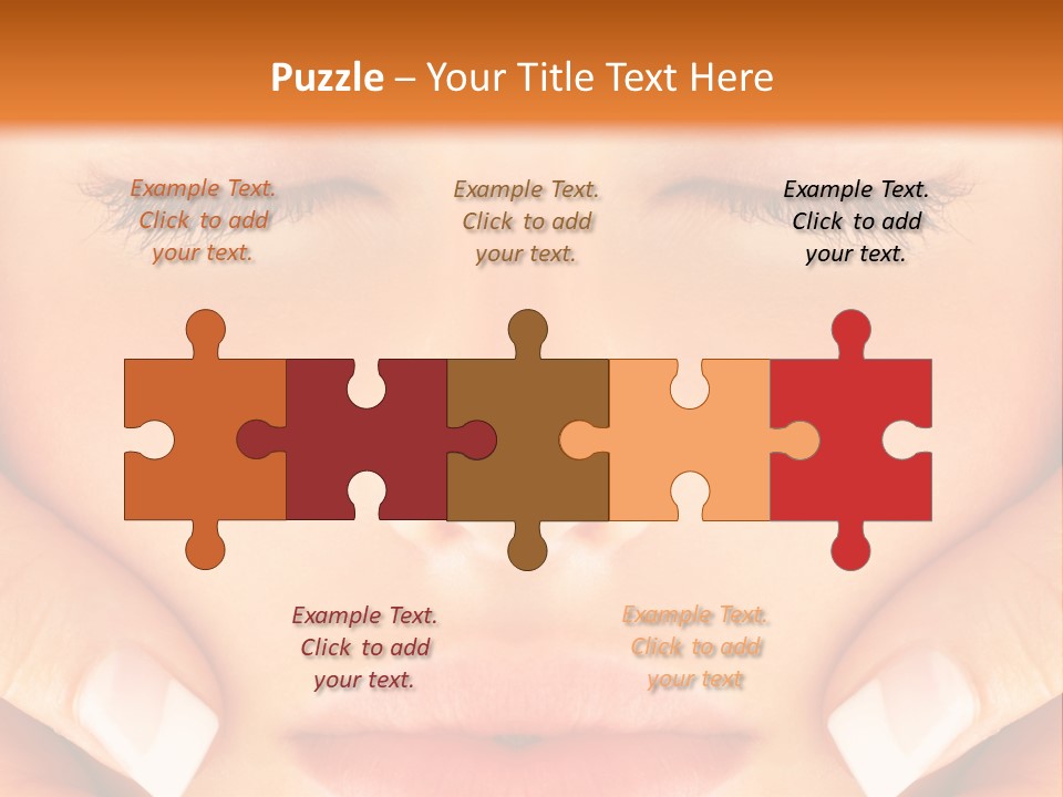 A Woman With Her Eyes Closed With Her Hands On Her Face PowerPoint Template