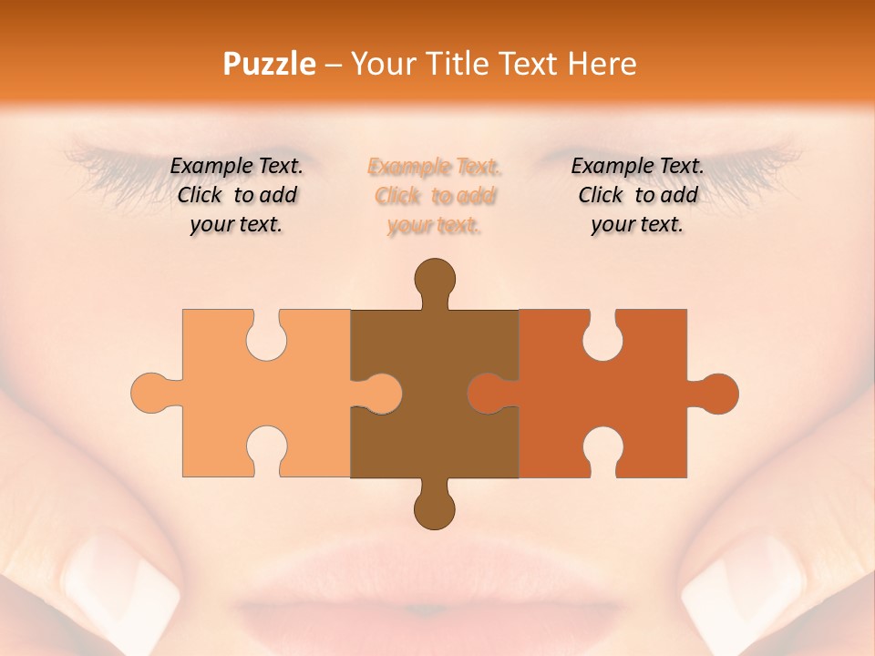 A Woman With Her Eyes Closed With Her Hands On Her Face PowerPoint Template