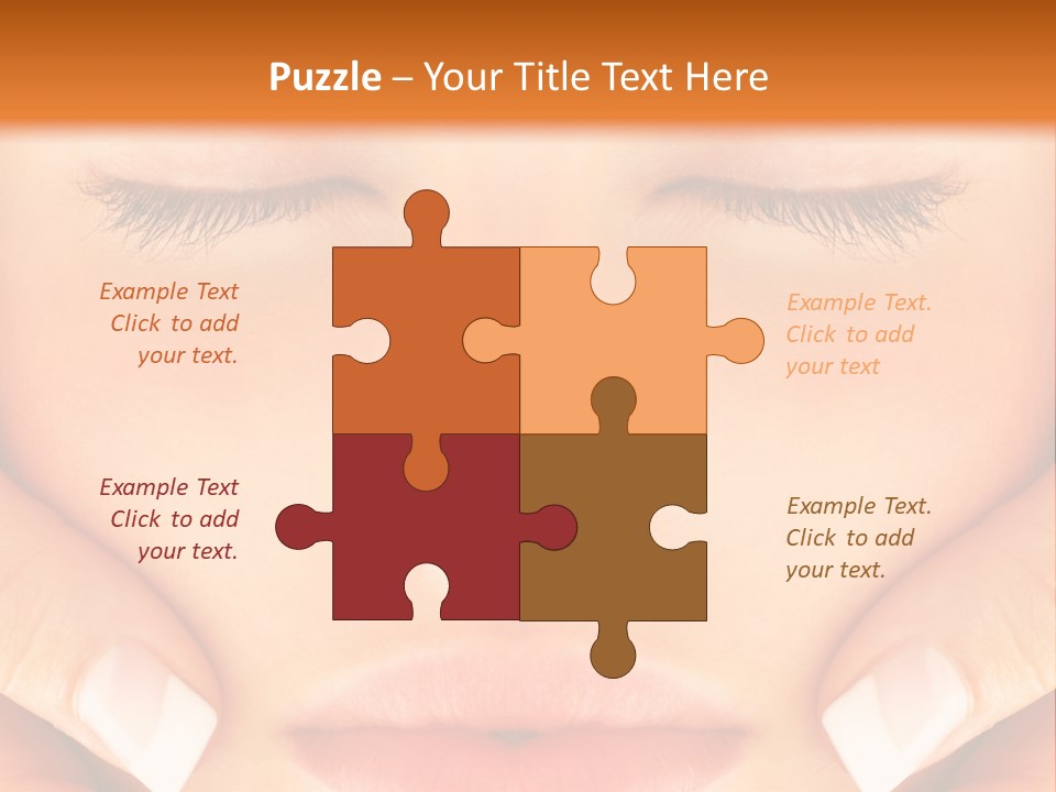 A Woman With Her Eyes Closed With Her Hands On Her Face PowerPoint Template