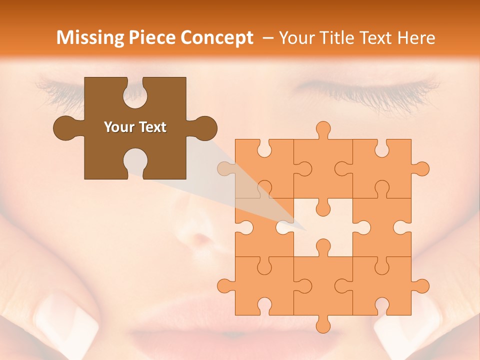 A Woman With Her Eyes Closed With Her Hands On Her Face PowerPoint Template