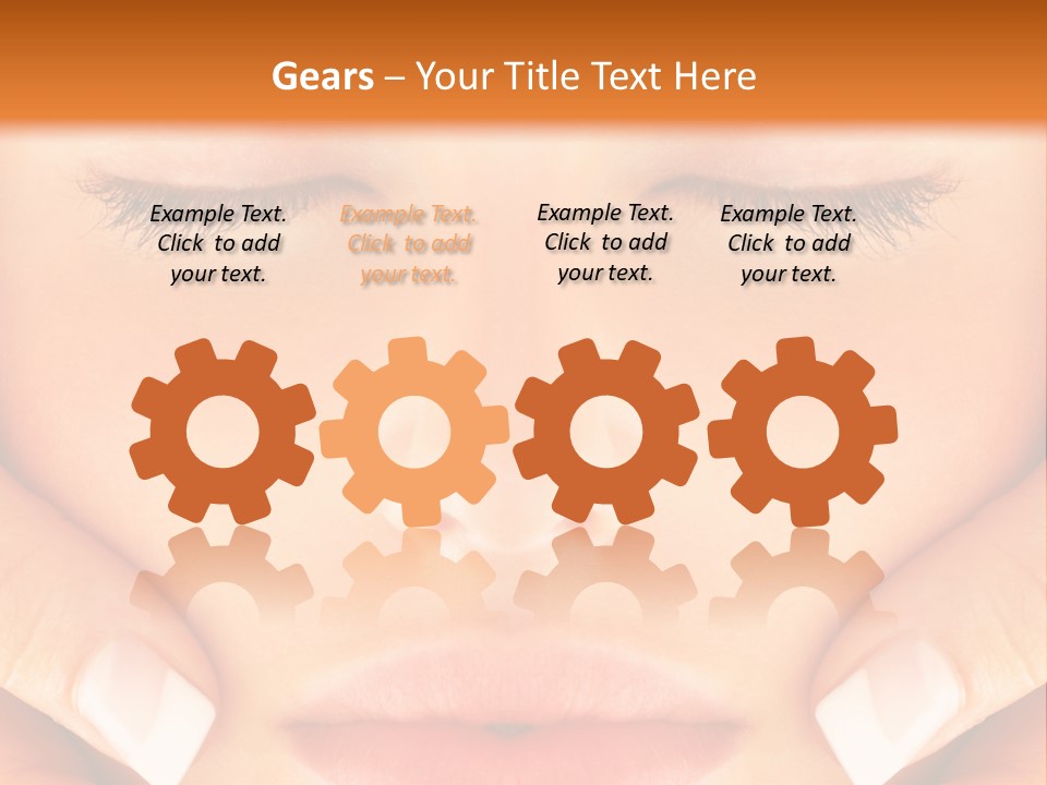 A Woman With Her Eyes Closed With Her Hands On Her Face PowerPoint Template