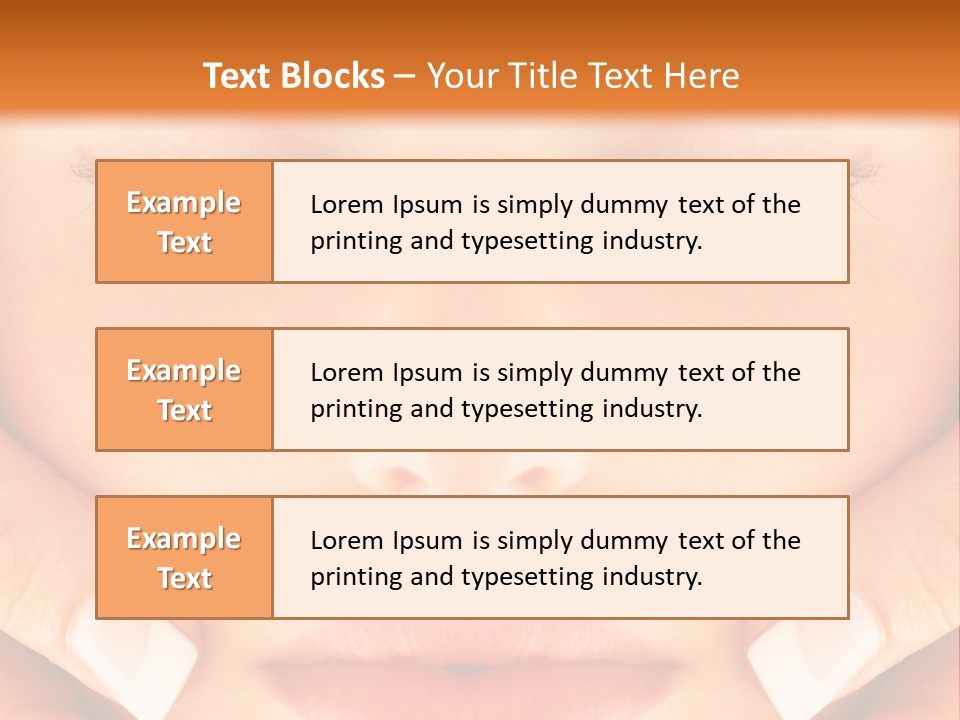 A Woman With Her Eyes Closed With Her Hands On Her Face PowerPoint Template