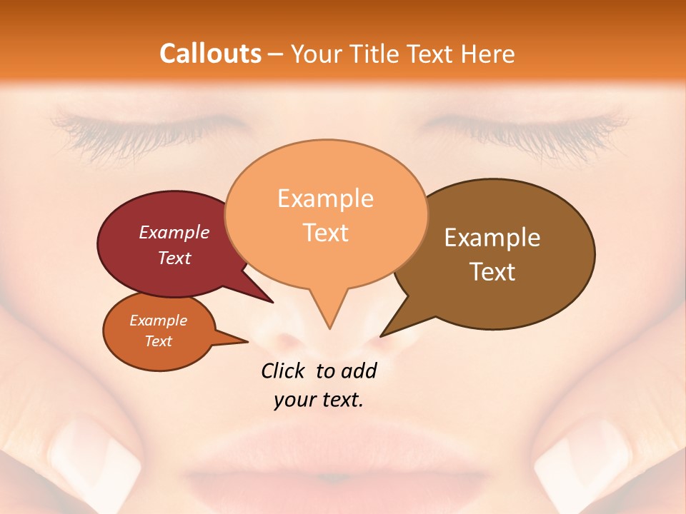 A Woman With Her Eyes Closed With Her Hands On Her Face PowerPoint Template