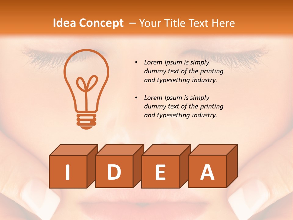 A Woman With Her Eyes Closed With Her Hands On Her Face PowerPoint Template