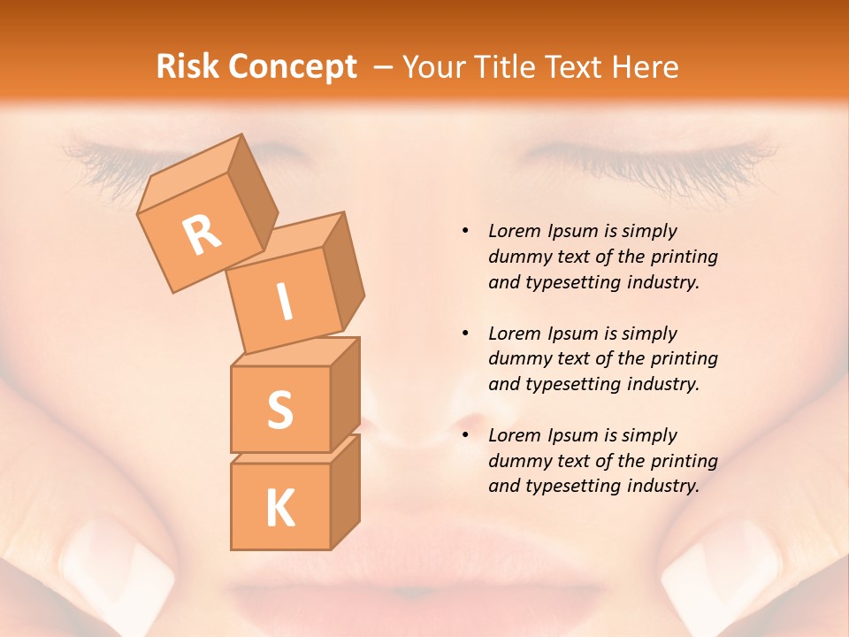 A Woman With Her Eyes Closed With Her Hands On Her Face PowerPoint Template