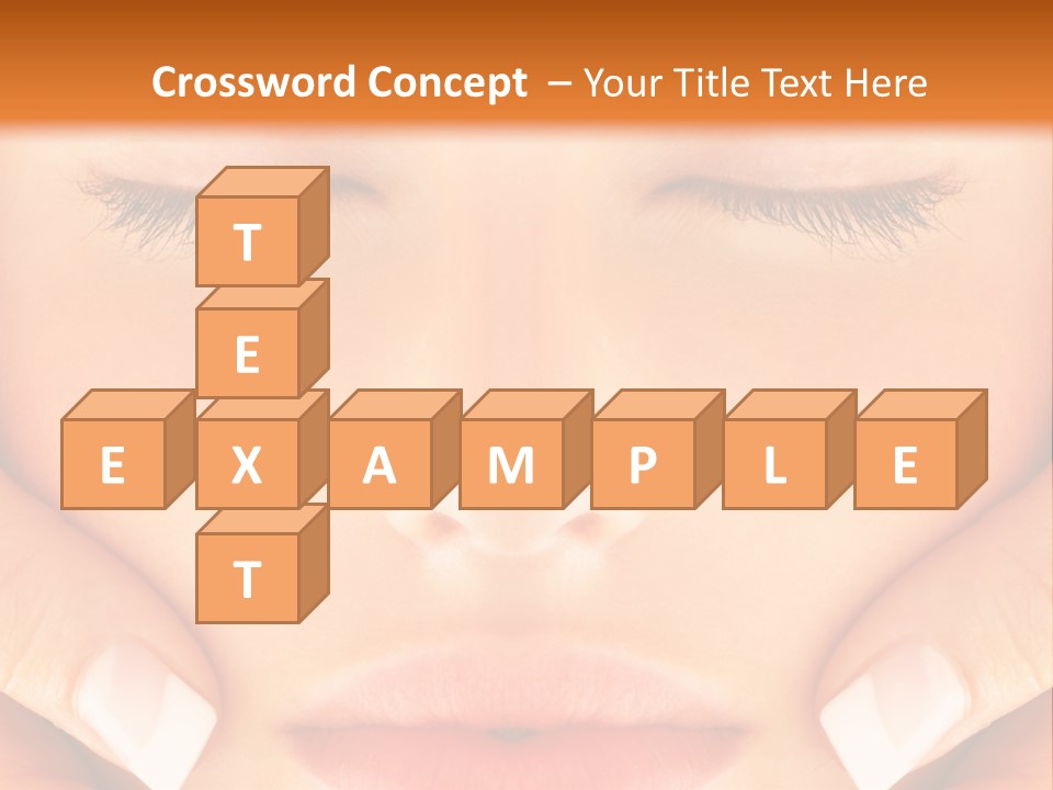 A Woman With Her Eyes Closed With Her Hands On Her Face PowerPoint Template