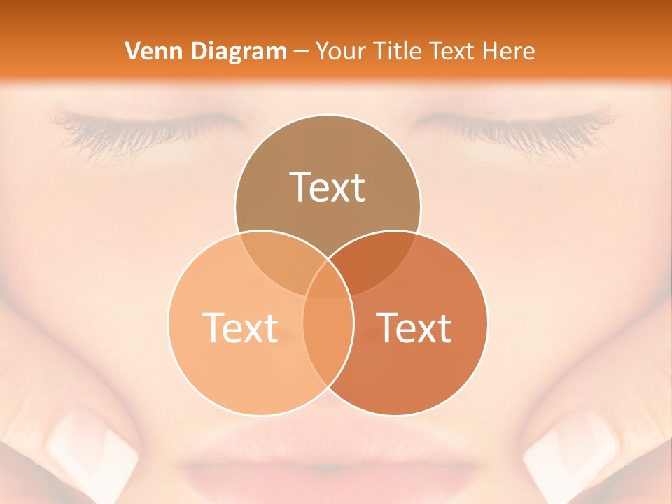 A Woman With Her Eyes Closed With Her Hands On Her Face PowerPoint Template