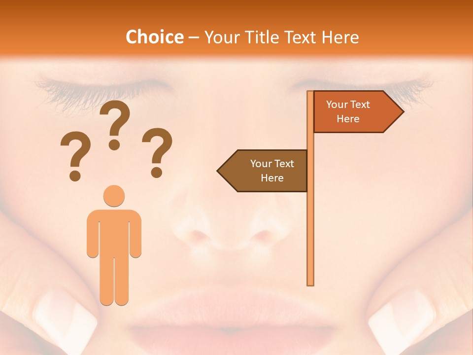 A Woman With Her Eyes Closed With Her Hands On Her Face PowerPoint Template