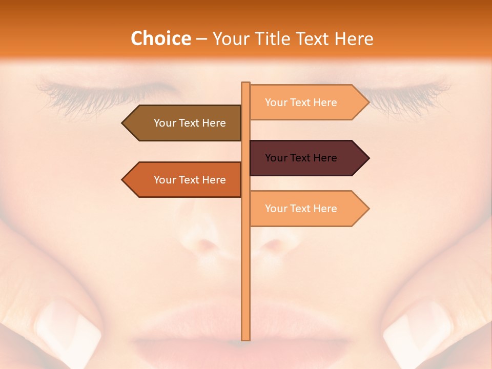 A Woman With Her Eyes Closed With Her Hands On Her Face PowerPoint Template