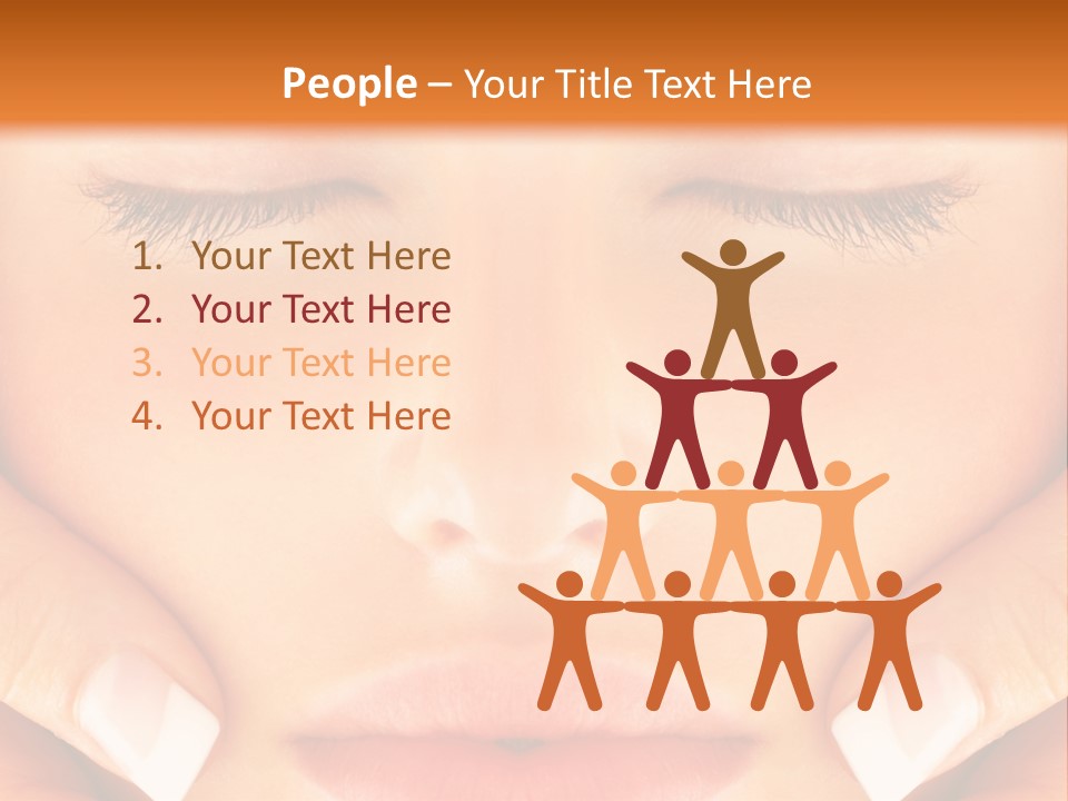 A Woman With Her Eyes Closed With Her Hands On Her Face PowerPoint Template