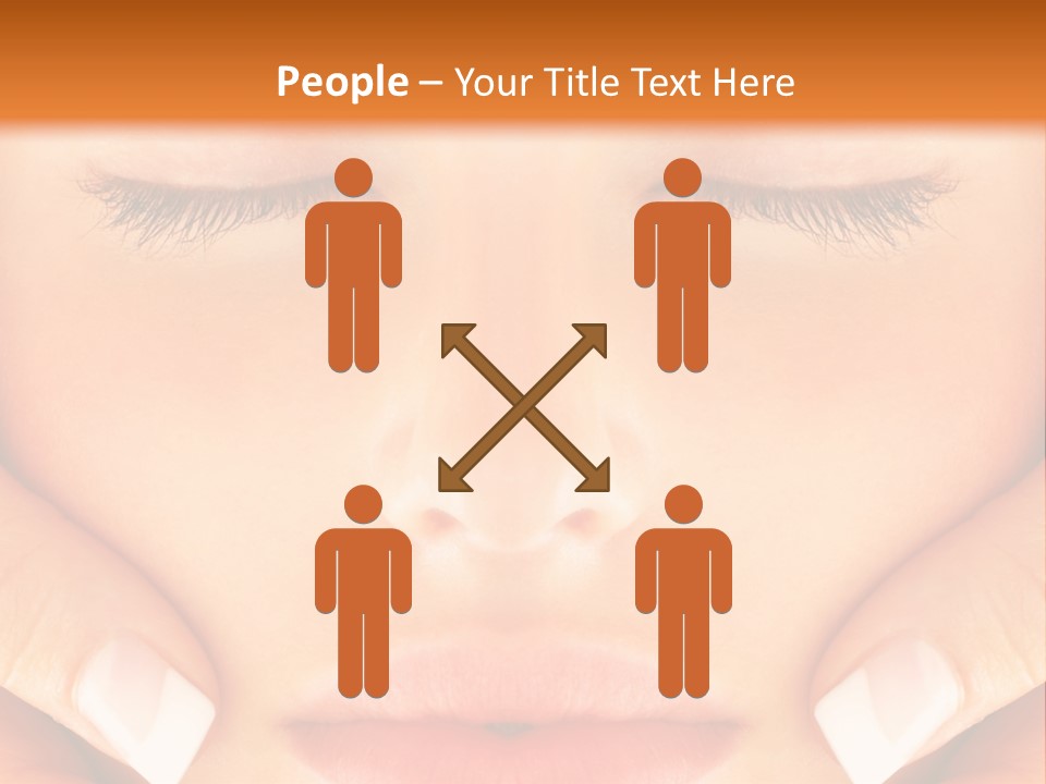 A Woman With Her Eyes Closed With Her Hands On Her Face PowerPoint Template