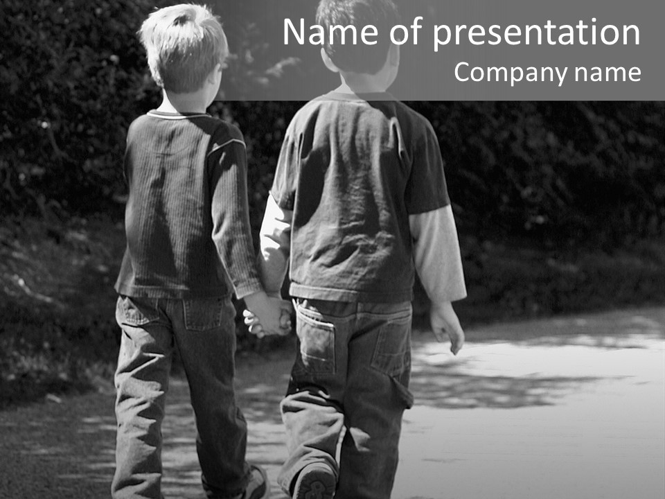 Friends Hands Boys PowerPoint Template