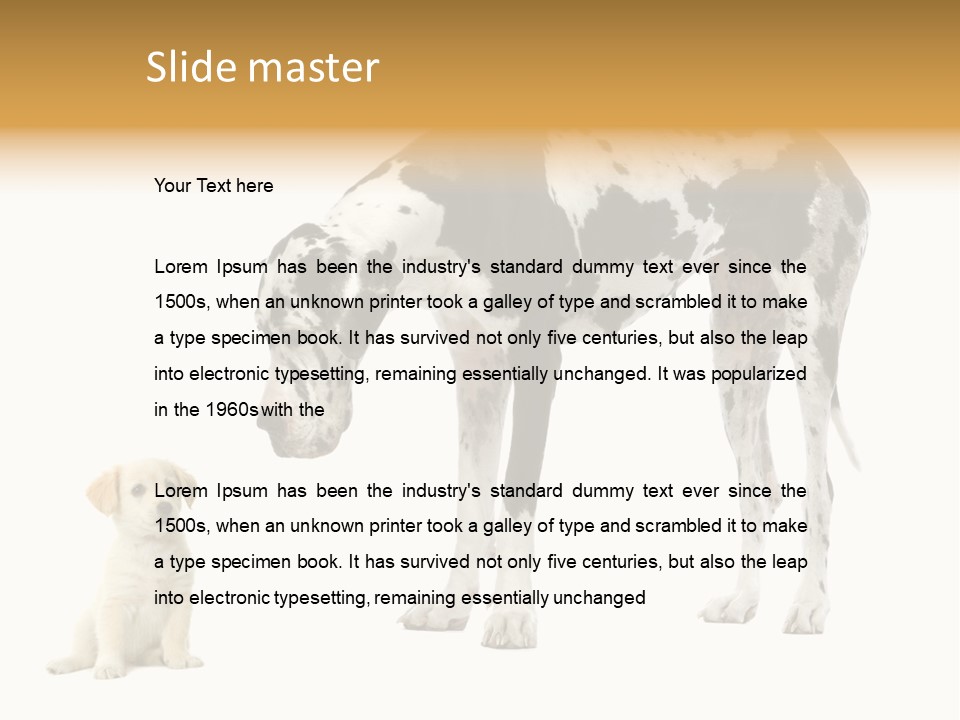 Puppy Black Cut PowerPoint Template
