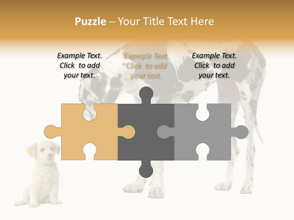 Puppy Black Cut PowerPoint Template