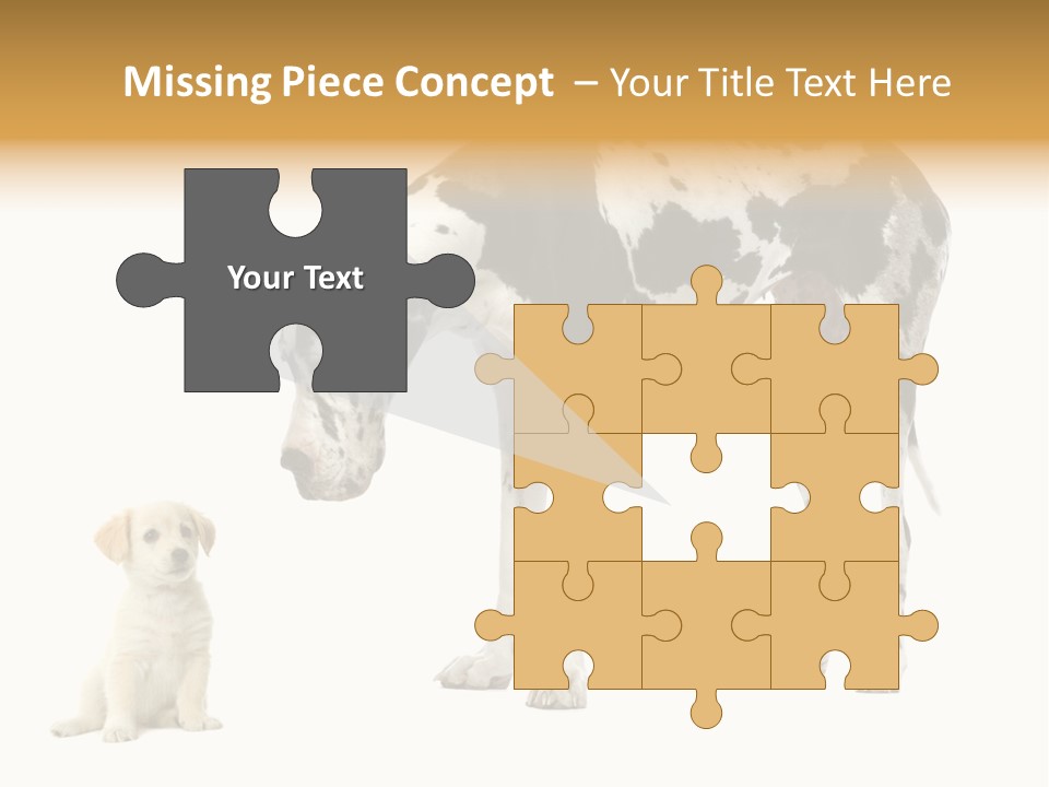 Puppy Black Cut PowerPoint Template