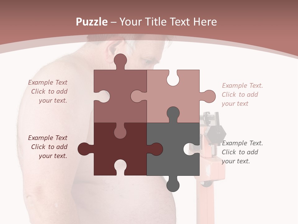 A Man With A Large Belly Standing Next To A Pink Object PowerPoint Template