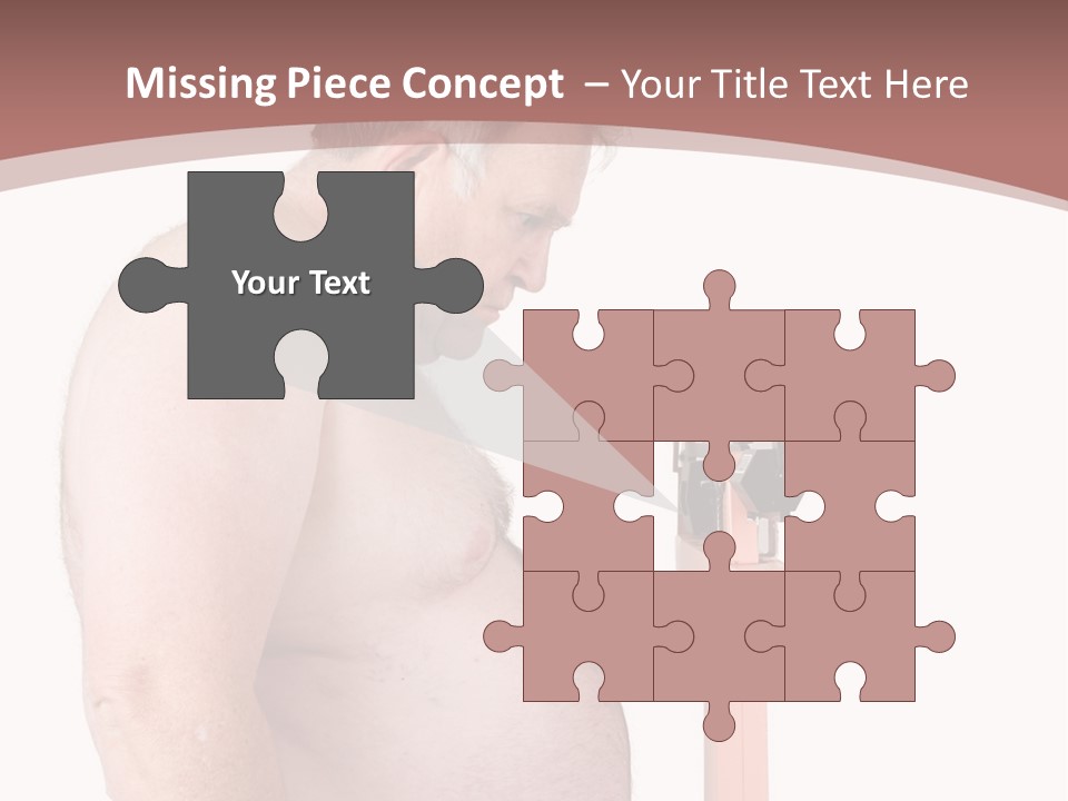 A Man With A Large Belly Standing Next To A Pink Object PowerPoint Template