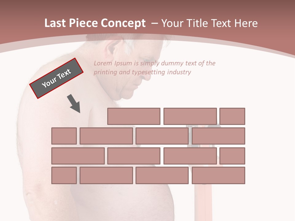 A Man With A Large Belly Standing Next To A Pink Object PowerPoint Template