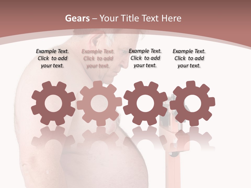 A Man With A Large Belly Standing Next To A Pink Object PowerPoint Template