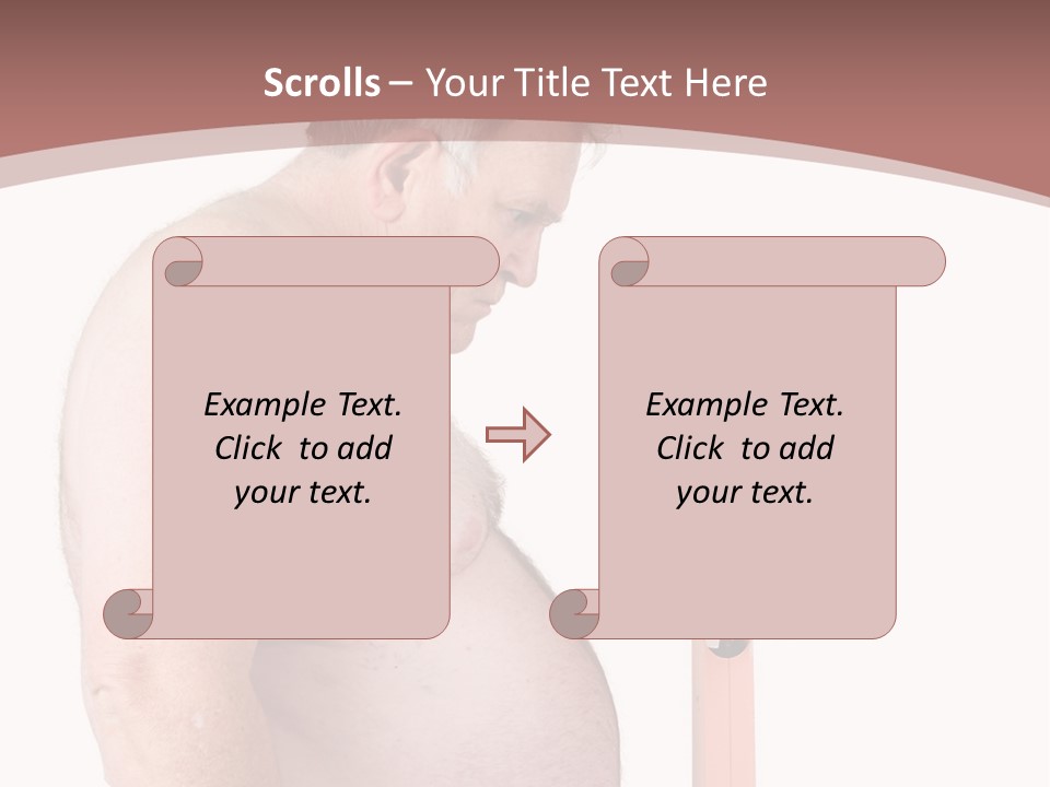 A Man With A Large Belly Standing Next To A Pink Object PowerPoint Template