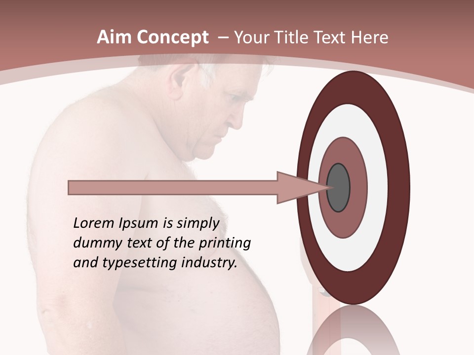 A Man With A Large Belly Standing Next To A Pink Object PowerPoint Template