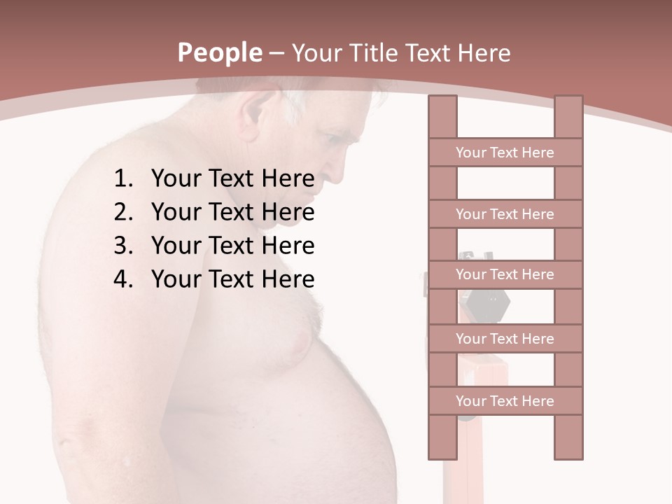 A Man With A Large Belly Standing Next To A Pink Object PowerPoint Template