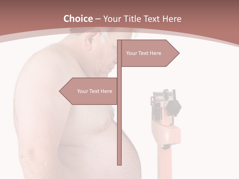 A Man With A Large Belly Standing Next To A Pink Object PowerPoint Template