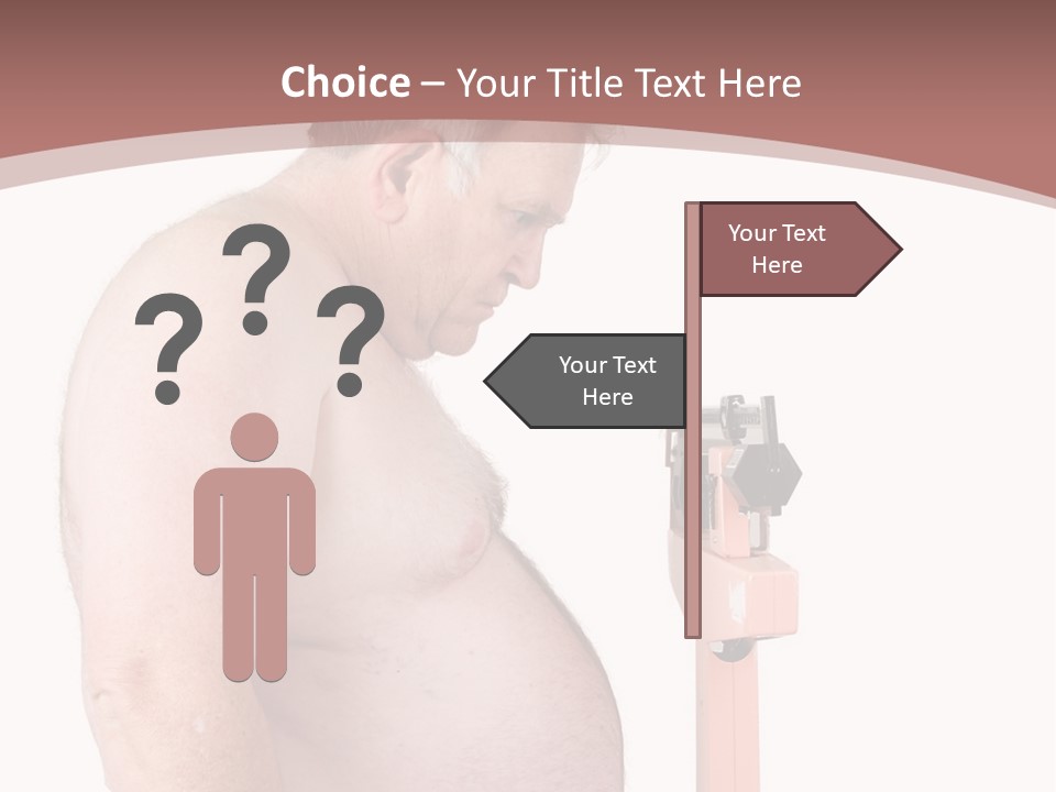 A Man With A Large Belly Standing Next To A Pink Object PowerPoint Template