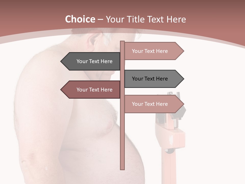 A Man With A Large Belly Standing Next To A Pink Object PowerPoint Template