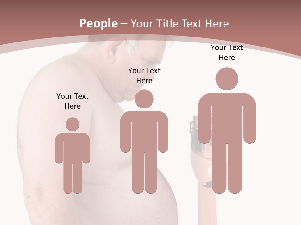 A Man With A Large Belly Standing Next To A Pink Object PowerPoint Template