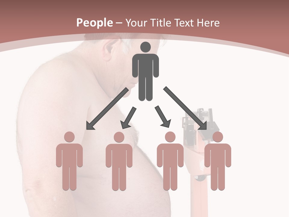 A Man With A Large Belly Standing Next To A Pink Object PowerPoint Template